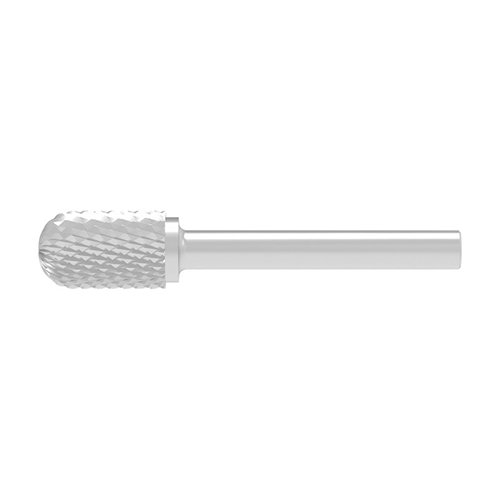 SOLID CARBIDE BURR, CROSS-PITCHED WITH RADIUS